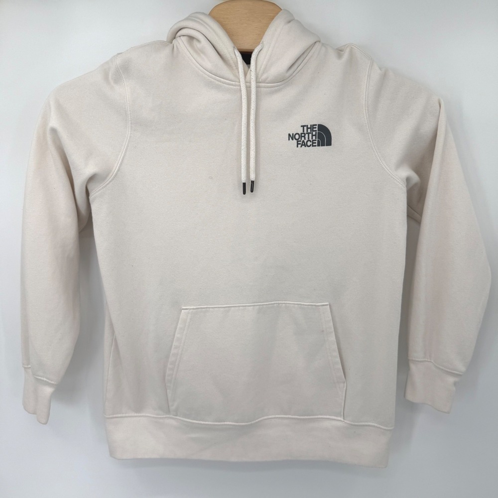 The North Face Hoodie Women's L Cream Leopard Box Logo A475Y Fleece Sweatshirt